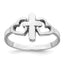 Sterling Silver Rhodium plated Hearts & Cross Ring