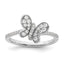Cubic Zirconia Butterfly Ring in Sterling Silver, 1.9mm - Sophia Jewelers
