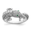 Sterling Silver Rhodium-plated Polished CZ Alligator Ring - Sophia Jewelers
