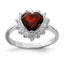 Sterling Silver Rhodium-plated Garnet & CZ Ring - Sophia Jewelers