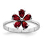 Sterling Silver Rhodium-plated Garnet Ring, Size 6–8 - Sophia Jewelers