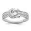 Cubic Zirconia Knot Ring in Sterling Silver, 1.85mm - Sophia Jewelers