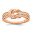 Cubic Zirconia Knot Ring in Rose-Tone Sterling Silver, Size 6–8 - Sophia Jewelers