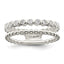 Sterling Silver Polished CZ Beaded Double Fancy Ring