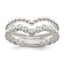 Cubic Zirconia Beaded Double Fancy Wedding Band in Sterling Silver, 5.86mm, Size 6–8 - Sophia Jewelers