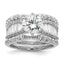 Sterling Silver Polished Rhodium-Plated Cubic Zirconi Trio 3 Ring Set