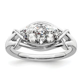 Sterling Silver Rhodium-plated CZ Ring