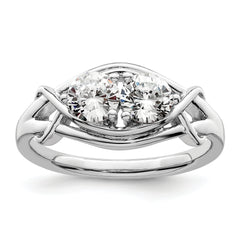Sterling Silver Rhodium-plated CZ Ring
