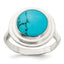 Round Simulated Turquoise Ring in Sterling Silver - Sophia Jewelers