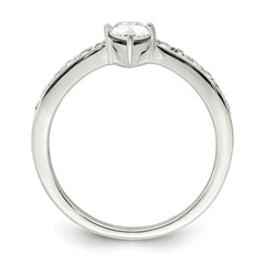 Sterling Silver CZ & Chinese Crystal Teardrop Ring
