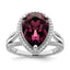 Cubic Zirconia & Dk Purple Crystal Ring in Sterling Silver, Size 6–8 - Sophia Jewelers
