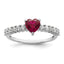 Created Ruby & Cubic Zirconia Heart Ring in Sterling Silver, Size 6–8 - Sophia Jewelers