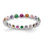 Multi-Color Cubic Zirconia Ring in Sterling Silver, 2.75mm, Size 6–8 - Sophia Jewelers