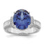 Sterling Silver Rhodium plated Blue & White CZ Ring