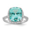 Sterling Silver Rhodium-plated Light Blue Crystal CZ Halo Ring, Size 8 - Sophia Jewelers