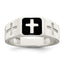 Men's Enameled Cross Ring in Sterling Silver, 3.6mm - Sophia Jewelers