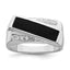 Men's Cubic Zirconia & Onyx Ring in Sterling Silver, 2.75mm, Size 9–11 - Sophia Jewelers