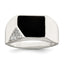 Men's Black Enameled and Cubic Zirconia Ring in Sterling Silver, Size 9–11 - Sophia Jewelers