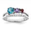 Sterling Silver RH-plated 1.12t.w. LSBT/AM/GA/WT Ring