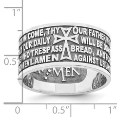 AMEN Sterling Silver Rhodium-plated Size 6.5 Lord's Prayer Ring