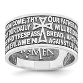 AMEN Sterling Silver Rhodium-plated Size 6.5 Lord's Prayer Ring