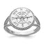 Compass Rope Trim Ring in Sterling Silver - Sophia Jewelers