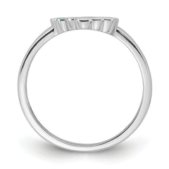 Sterling Silver RH-plated Multi-color Enameled Rainbow Children's Ring