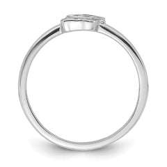 Sterling Silver Rhodium-plated Multi-color Enameled Cat Children's Ring