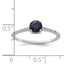 Sterling Silver Rhodium-plated-plated .81S Sapphire and .12WT White Topaz Ring