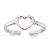Sterling Silver Polished Heart Toe Ring