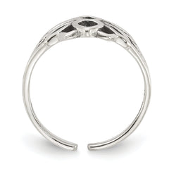 Sterling Silver Antiqued Lotus Flower Toe Ring