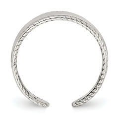 Sterling Silver Polished and Antiqued Set of 2 Toe Rings