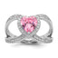 Multi-Color Cubic Zirconia Heart Ring in Sterling Silver - Sophia Jewelers