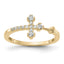 Sterling Silver Gold-tone CZ Cross Ring