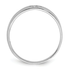 Sterling Silver Rhodium-plated Polished Cut-out Cross Ring