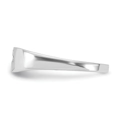 Sterling Silver Rhodium-plated Polished Cut-out Cross Ring