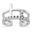Cross Cubic Zirconia Open Back Ring in Sterling Silver, Size 6–8 - Sophia Jewelers