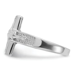 Sterling Silver Rhodium-plated INRI Crucifix Ring
