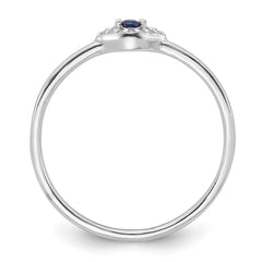 Sterling Silver Rhodium-plated Blue and Clear CZ Evil Eye Ring