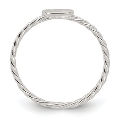 Sterling Silver Polished Smiley Face Twisted Ring