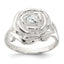 Cubic Zirconia Flower Rose Ring in Sterling Silver, Size 6–8 - Sophia Jewelers
