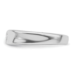 Sterling Silver Rhodium-plated Fleur-de-Lis Band Ring