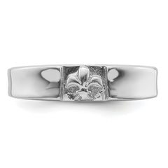 Sterling Silver Rhodium-plated Fleur-de-Lis Band Ring