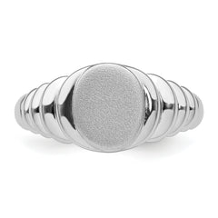 Sterling Silver Rhodium-plated Satin and Polished Signet Ring