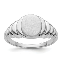 Sterling Silver Rhodium-plated Satin and Polished Signet Ring