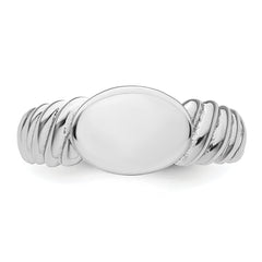 Sterling Silver Rhodium-plated Polished Twist Signet Ring