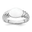 Sterling Silver Rhodium-plated Polished Twist Signet Ring