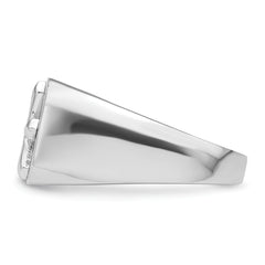 Sterling Silver Rhodium-plated Polished Cross Ring