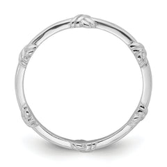 Sterling Silver Rhodium-plated Knot Eternity Ring