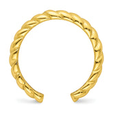 Sterling Silver Flash Gold-plated Textured Twist Adjustable Ring